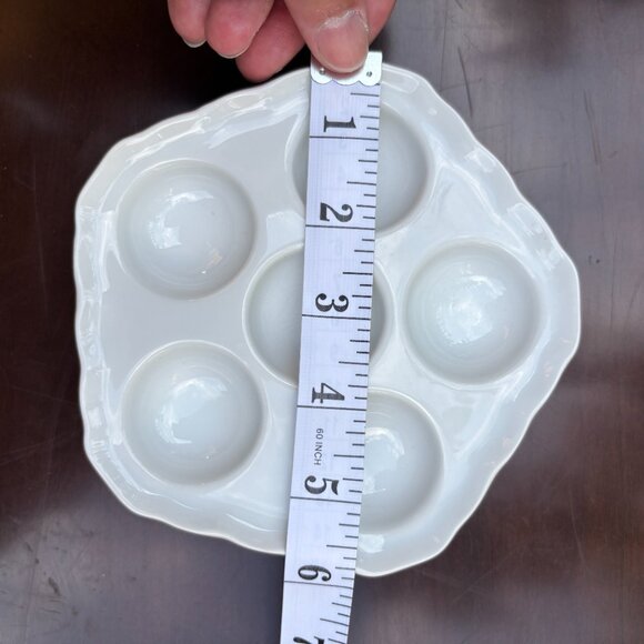 Vintage Set of 3 Escargot Dishes Luzifer Bauscher Weiden Orange White Porcelain - Picture 8 of 10